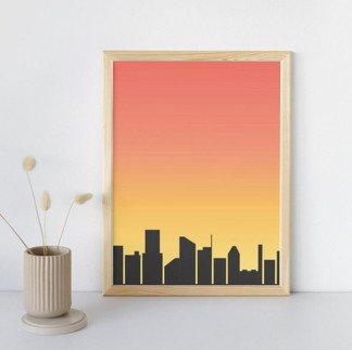 city silhouette canvas