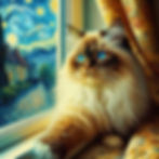 AI Generated Image - cat leaning on the window