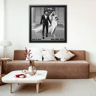 greyscale wedding canvas