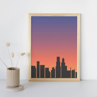 city silhouette canvas