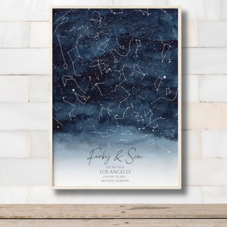 personalized star map canvas