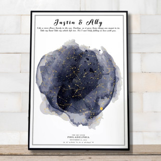 personalized star map canvas