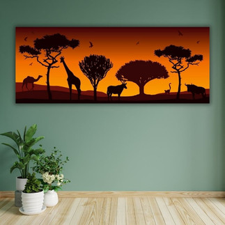 animals silhouette canvas