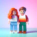 AI Generated Image - A colorful couple in lego art.