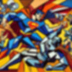 AI Generated Image -a superhero fighting a villain