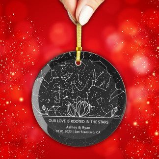 personalized star map ornament