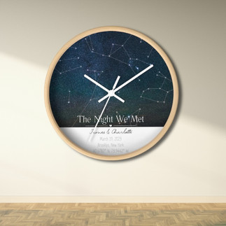 personalized star map clock