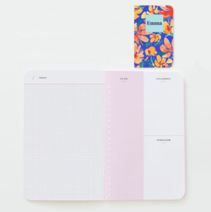 Personalized notebook agenda made with Customily