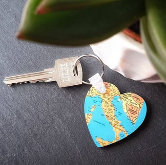 Personalized map keychain