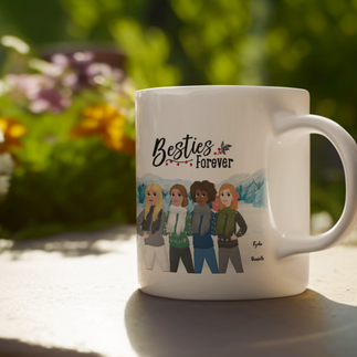 personalized clipart besties mug