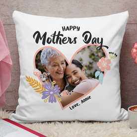 mother's day photo upload custom pillow