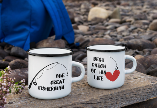 custom funny couple mugs fisherman