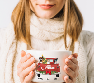 custom christmas mug dog clipart