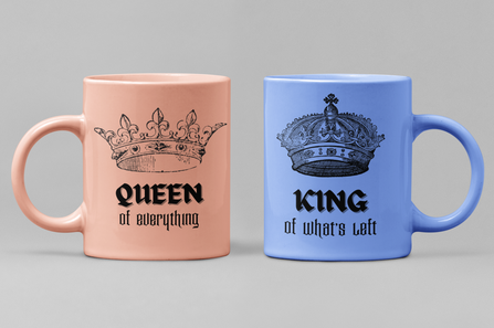 custom couple combined mugs king and queen