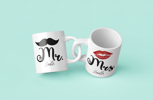 custom couple combined mugs mr and mrs