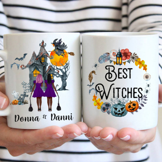 personalized besties halloween mug