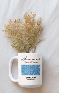 custom street map couple mug