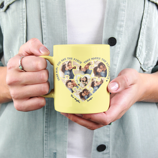 custom mother's day heart picture mug