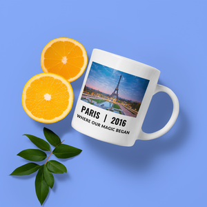 custom couple travel photo mug