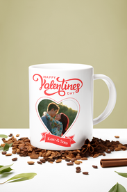 custom couple valentines photo mug