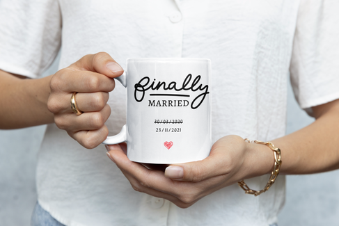 personalized wedding mug finally married