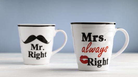 custom couple combined mugs mr right mrs always right