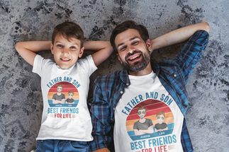 father and son matching clipart t-shirts