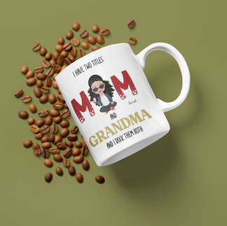 mom and grandma custom clipart mug