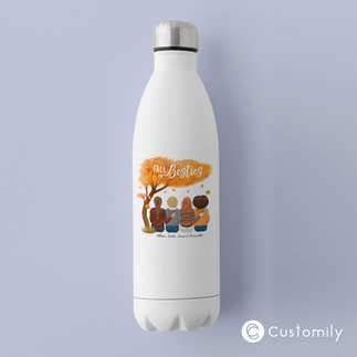 Water bottle with fall personalized design