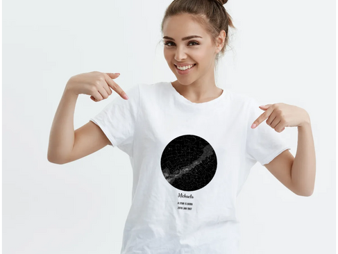 Personalized star map t-shirt made by Customily