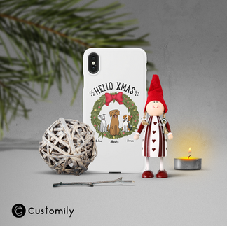 Phone case with personalized christmas design from Customily