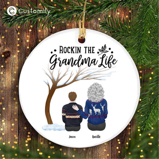 Ornament with personalized christmas design from Customily