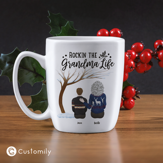 Mug with personalized christmas design from Customily