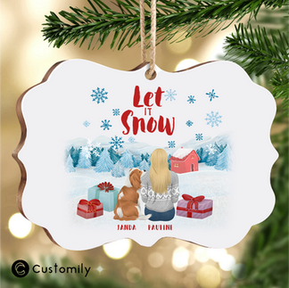 Ornament with personalized christmas design from Customily