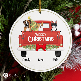 Ornament with personalized christmas design from Customily