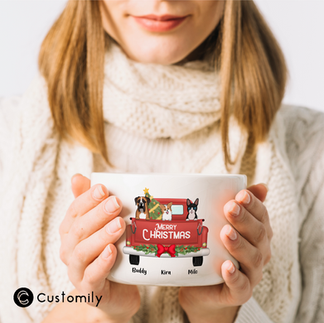 Mug with personalized christmas design from Customily