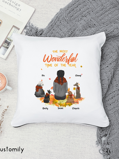 Personalized pillow with a design from Customily