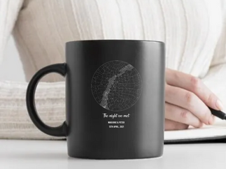 Personalized star map mug made by Customily