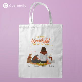 Tote Bag with fall personalized design