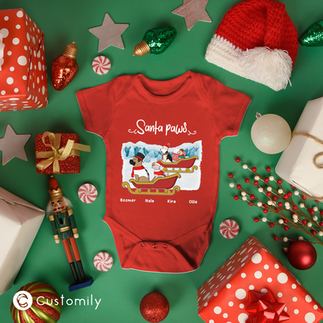 Onesie with personalized christmas design from Customily