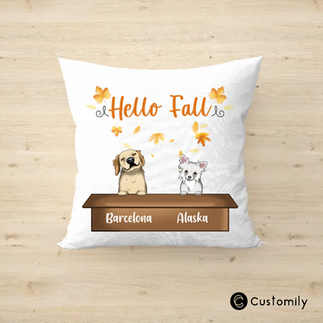 Pillow with fall personalized design