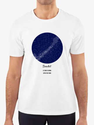 Personalized star map t-shirt made by Customily