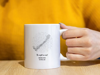 Personalized star map mug made by Customily