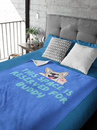 Personalized bed cover with dog clipart