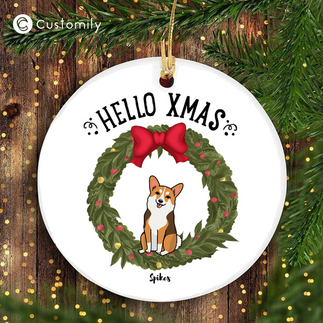 Ornament with personalized christmas design from Customily