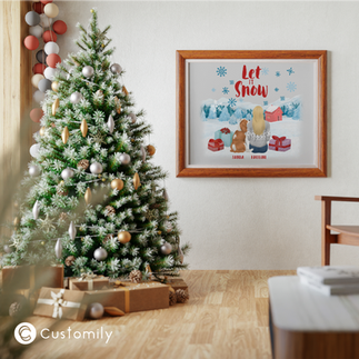 Canvas with personalized christmas design from Customily