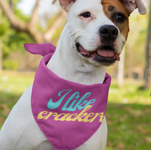 Dog with personalized bandana made with Customily