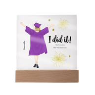 Square acrylic with personalized design for graduation