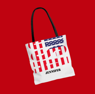 Personalized 4th of July tote bag made with Customily